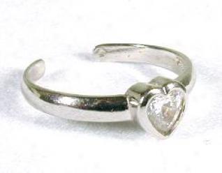 Heart Cubic Zirconia Cz Of a ~ color Toe Ring