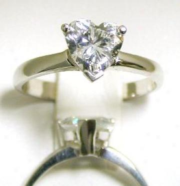 Heart-shaped Cubic Zirconia Cz Solitaire Ring