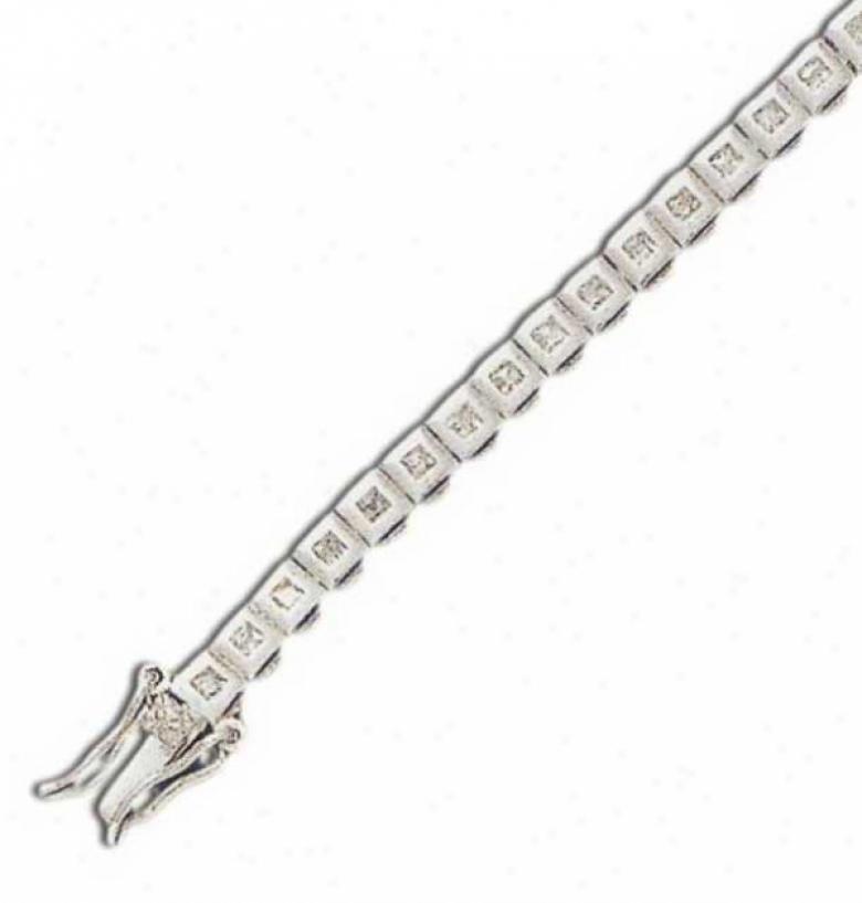 Mirror Bxx Bezel Set Square 1.5 Mm Cz Silver Bracelet