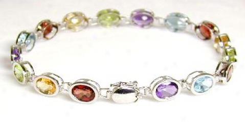 Multi Gemstone Bezel Braccelet