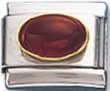 Oval 01 - January Synthetic Garnet Charm