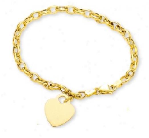 Petite Rolo Bracelet W/ Heart Shaped Charm