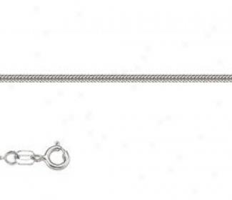 Platinum Square 18 Inch X .8 Mm Foxtail Chain Necklace