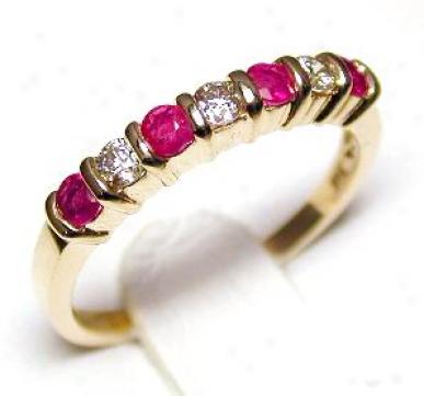 Ruby & Diamond Band Ring