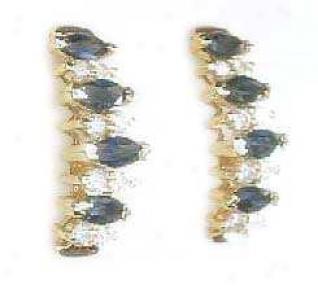 Sappire & Diamond Marquis Earrings