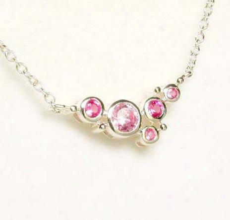 Shades Of Pink Cubic Zirconia Cz Bubbles Necklace