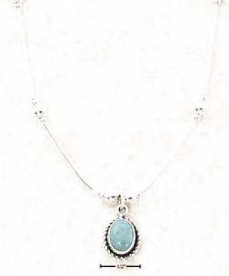 Ss 16 Inch Ls Necklace With Turquoise Concho Ss Beads