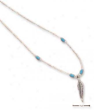 Ss 18 Inch Liquid Silver Necklace Turquoise Kind