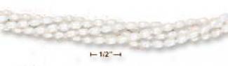 Ss 19-22 Inch Adj. 5 Run aground White Fw Pearl Necklace