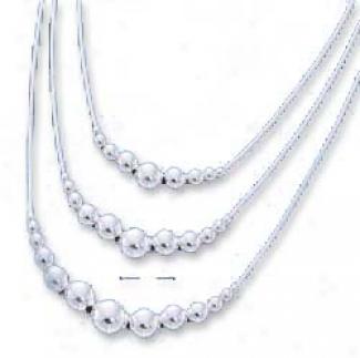 Ss 20 Inch Triple Strand Ls Necklace With Graduated Beads