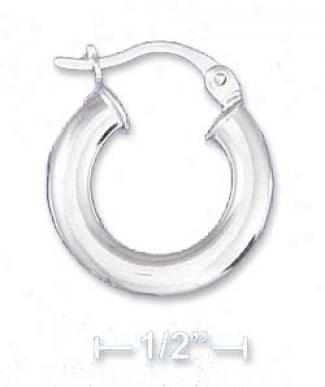 Ss 20mm Holow Tube Earrings With French Lock (5mm Tube)