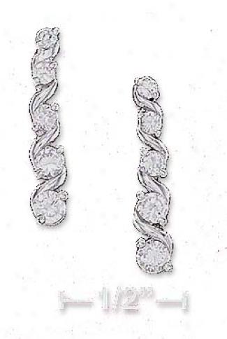 Ss 20mm Straighht Journey Style Post Earrings S Bars