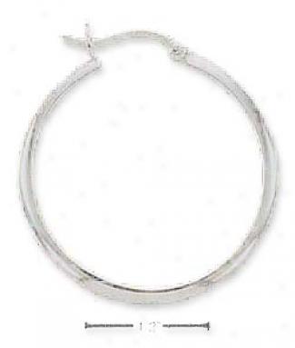 Ss 28mm 5mm Half Stock French Lock Hoop Earrings