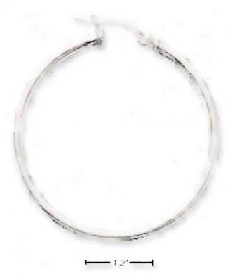 Ss 38mm Tubular Hoop With French Lock Earrings (3mm Tubing)