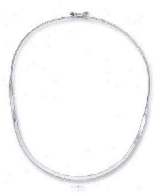 Ss 3mm Flat Collar Nekclace Hook Closure - 16 Inch