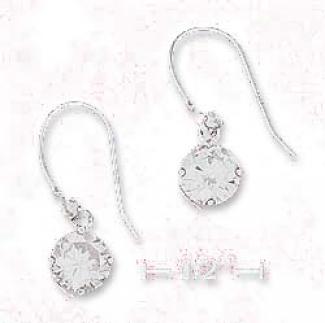 Ss 6.5mm Clear Bakset Set Cz With Tiny Cz Accent Earrings