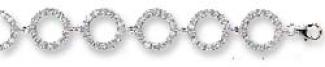 Ss 7 Inch 2 Inch Extender Chain Cz 15mm Open Circle Bracelet