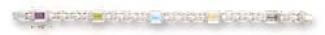 Ss 7 Inch Bezel Set Rectangle Gemstone Altermating Bracelet