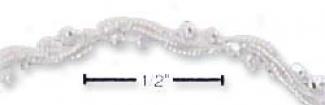 Ss 7i Twice Twist Mesh Bracelet Diamond-cut Beads Bracelet