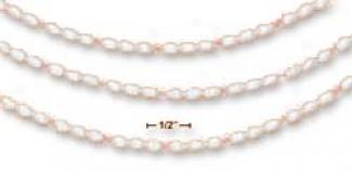 Ss 8 Inch 3-strand Fw Pearl Alternating Rose Quartz Bracelet