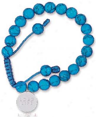Ss 8m Synth Turquoise Bead Bracelet With 15m Long Life Tag