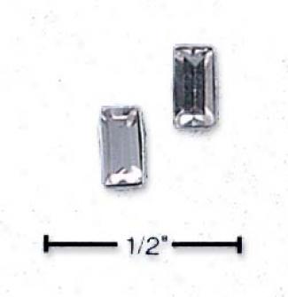 Ss April Birthstone Austrian Crystal Pillar Earrings