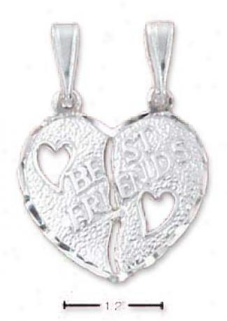 Ss Best Friends Broken Heart With Two Opej Hearts Charm