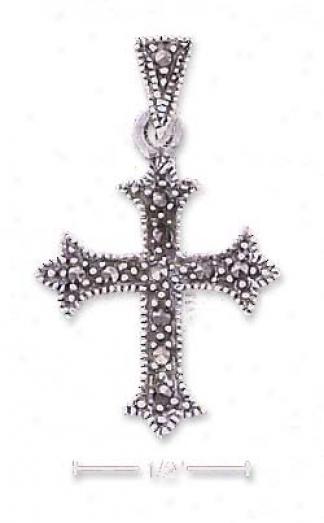 Ss DaintyM arcwsite Cross Charm Pointed Tips ( Appr. 1 Inch)