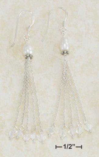 Ss Dangl3 Earrings With Pearl 4 Strand S Of Chain Xtl