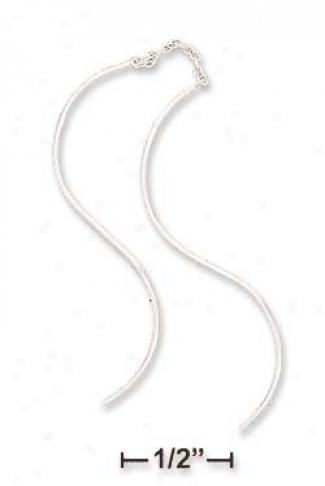 Ss Double S Telegraph Earrings Threads (appr. 3.5 Inch)