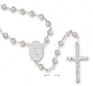 Ss Fw Pearl Rosary Beads With Crucifix Virgin Mary Medallion