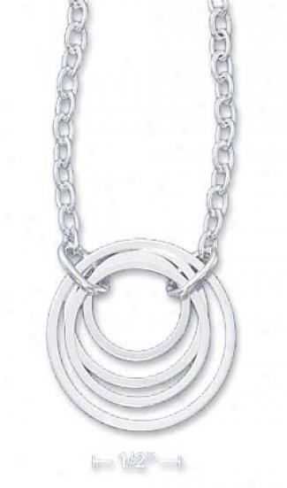 Ss Italian 16 Inch Open Cirlcsin Circles Necklace