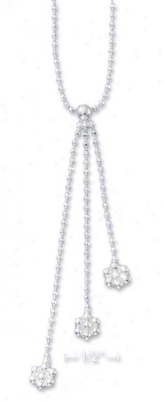 Ss Italian 16i Bead Necklace Beaded Floral Slide-able Tassel