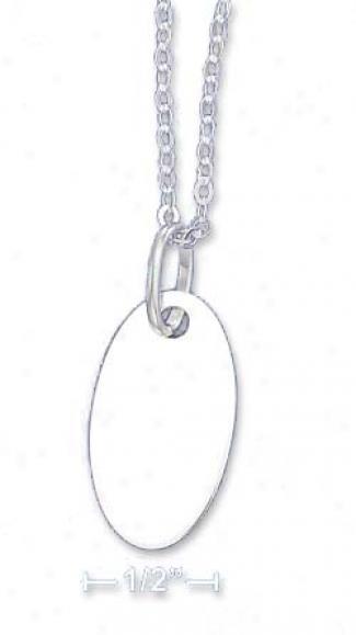 Ss Italian 18i 1.5mm Cable Necklace 19x25mm Engravable Oval