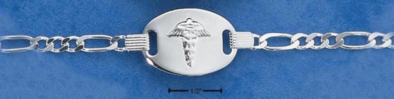 Ss Italian 7 Inch Small Plate Figaro Medical Id Bracelet