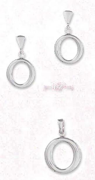 Ss Set Of O Shape Post Earrings With O Pendant Set