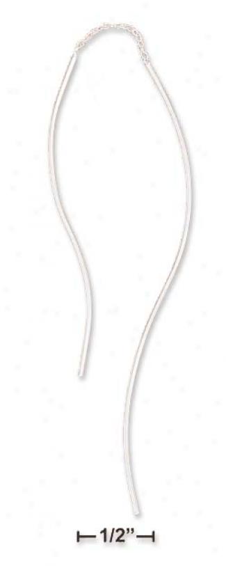 Ss Rough S Curve Earrings Threads (appr. 6 Inch Length)