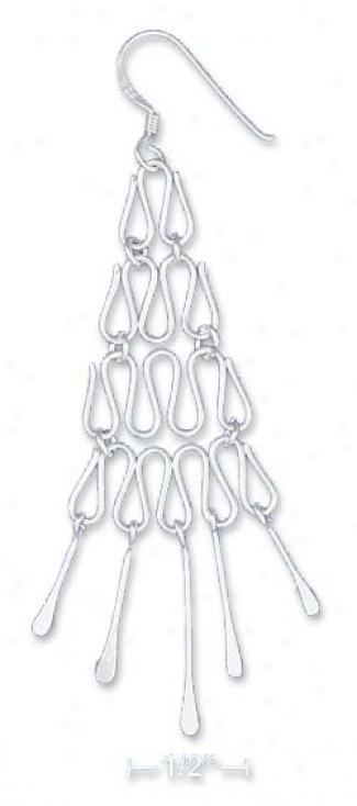 Ss Wire Loops Arranged In 3 In Triangle With Psddle Earrings