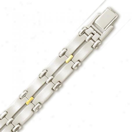 Stainless Steel 12 Mm Mens Link Bracelet - 8.25 Inch