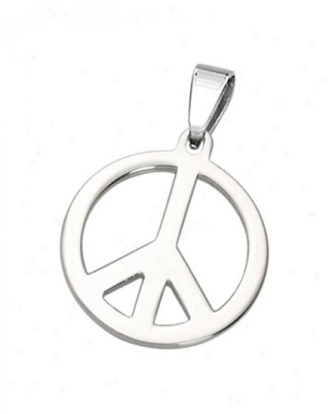 Spotless Steel Carved Out Peace Sign Pendant