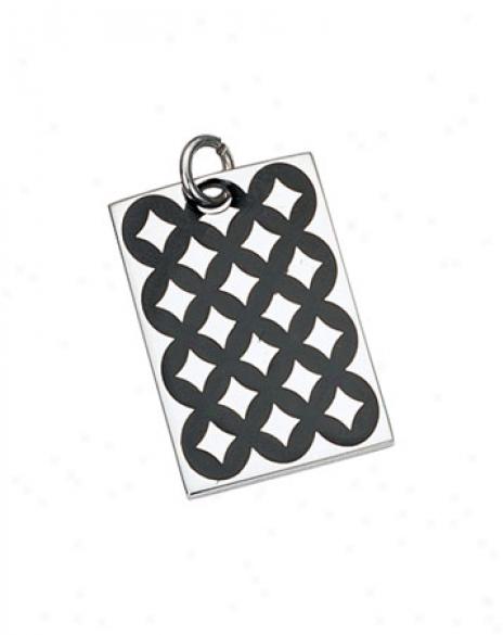 Stainless Steel Checkers Design Pendant