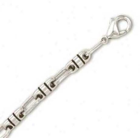 Stainless Steel Mens Fancy Link Bracelet - 8.5 Inch
