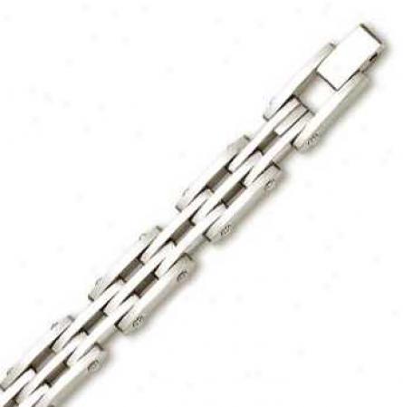 Stainless Steel Mens Stylish Bracelet - 8.5 Inch