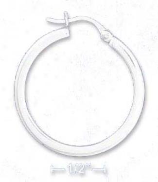 Sterling Silver 1 1/4 In. Tubular Stock Earrings French Lock