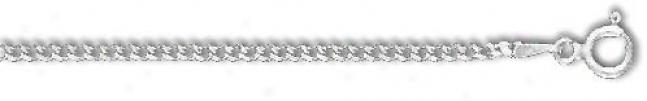 Sterling Silver 10 Inch X 2.0 Mm Curb Confine Anklet