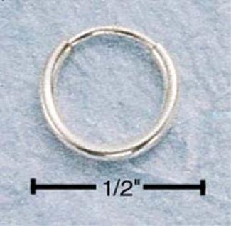 Sterling Silver 10mm Objectless Wire Hoop Earrings