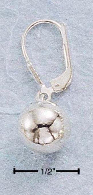 Sterling Silver 10mm Silver Ball Leveback Earrings