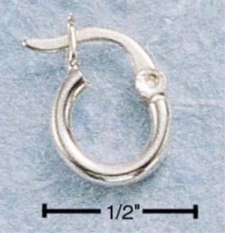 Sterling Silver 10mm Tubular Hoop Through  French Lodk Earrings