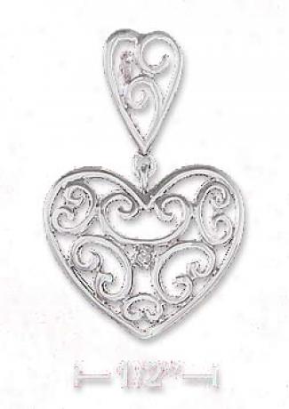 Sterling Silver 13mm Heart Shape Bail