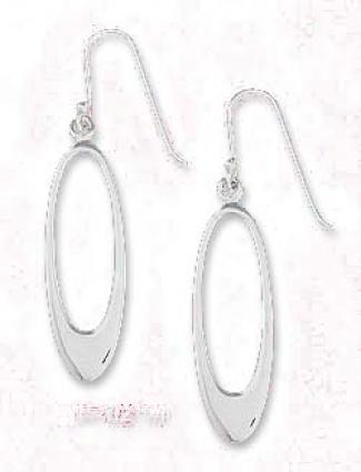 Sterling Silver 13x35mm Fat Bottom Open Oval Earrings